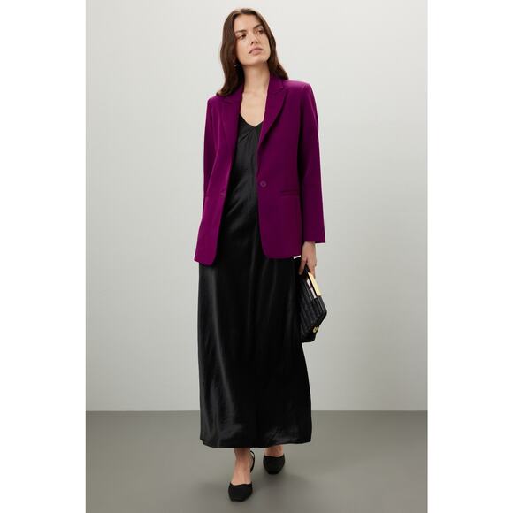 Endless Rose Purple Single Breasted Peak Lapel Blazer Jacket Size Large - Picture 5 of 14